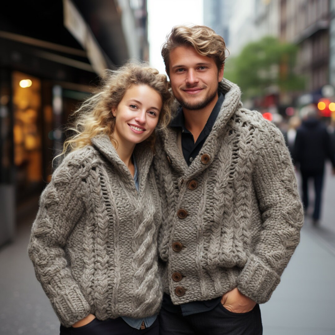 Unisex Knit Cardigan – Chic Simple Sweater, Handsome Neck, Warm & Lightweight For Daily Wear