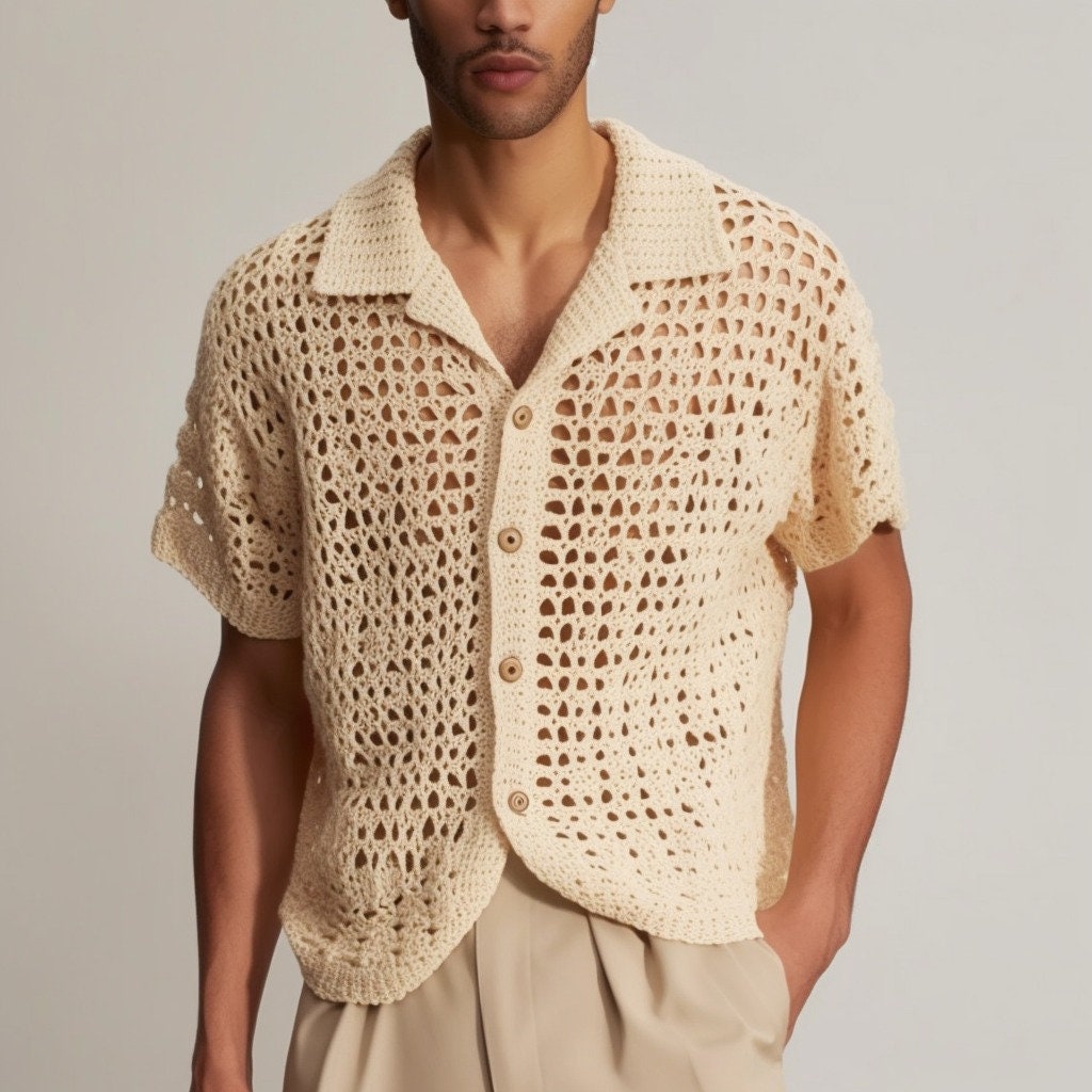 Crochet Shirt, Knitted Shirt, Handknit Cotton Shirt, Crochet Crochet Shirt, Knitted Shirt, Handknit Cotton Shirt, Crochet