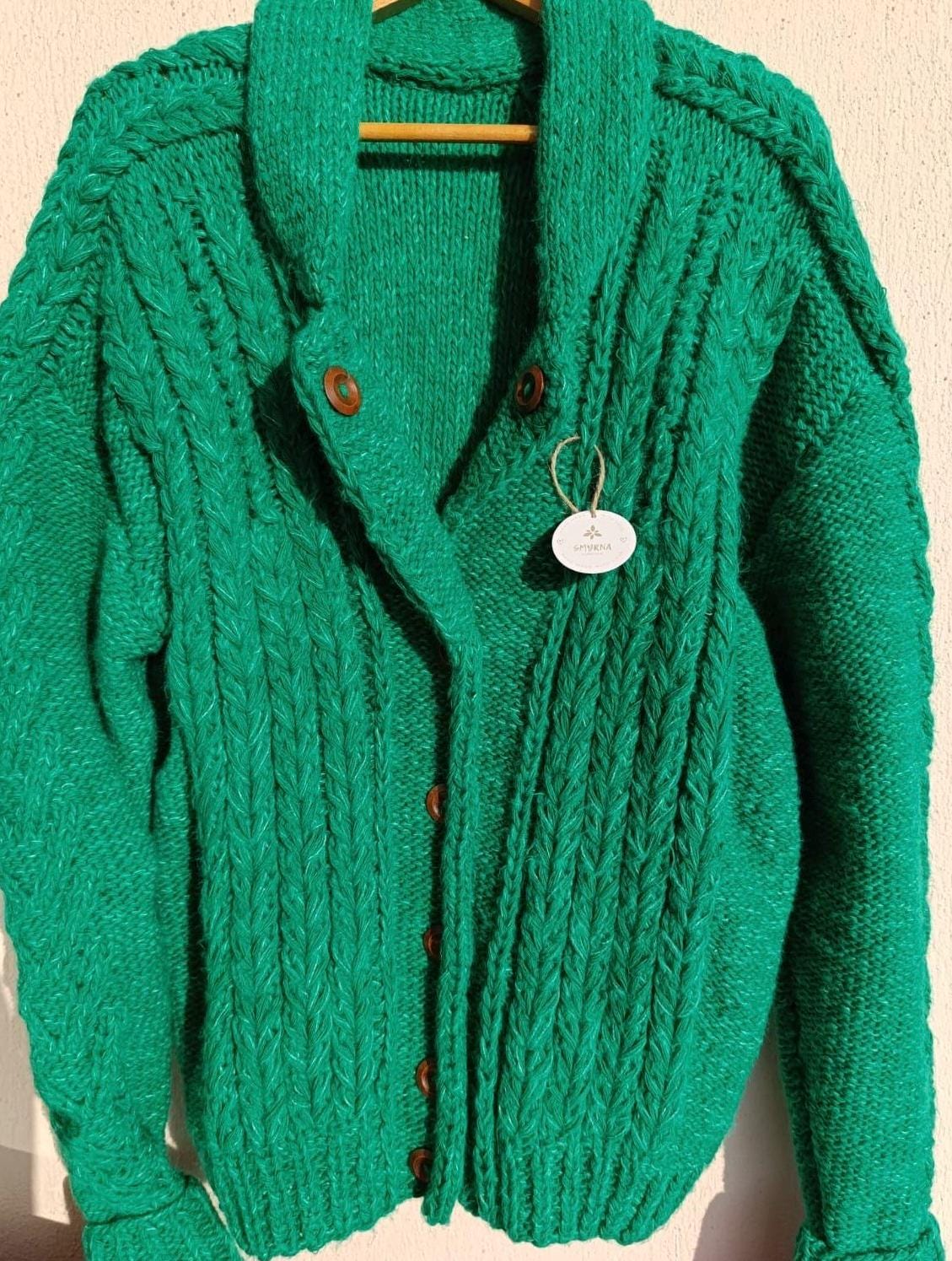 L/S HAND KNITTED CARDIGAN ’JACO’ Hand-knit Cable Cardigan, Unisex Warm Sweater, Knit Jacket - Etsy