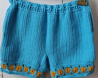 Men's Short, Summer Beachwear, Crochet Short, Handknit Short