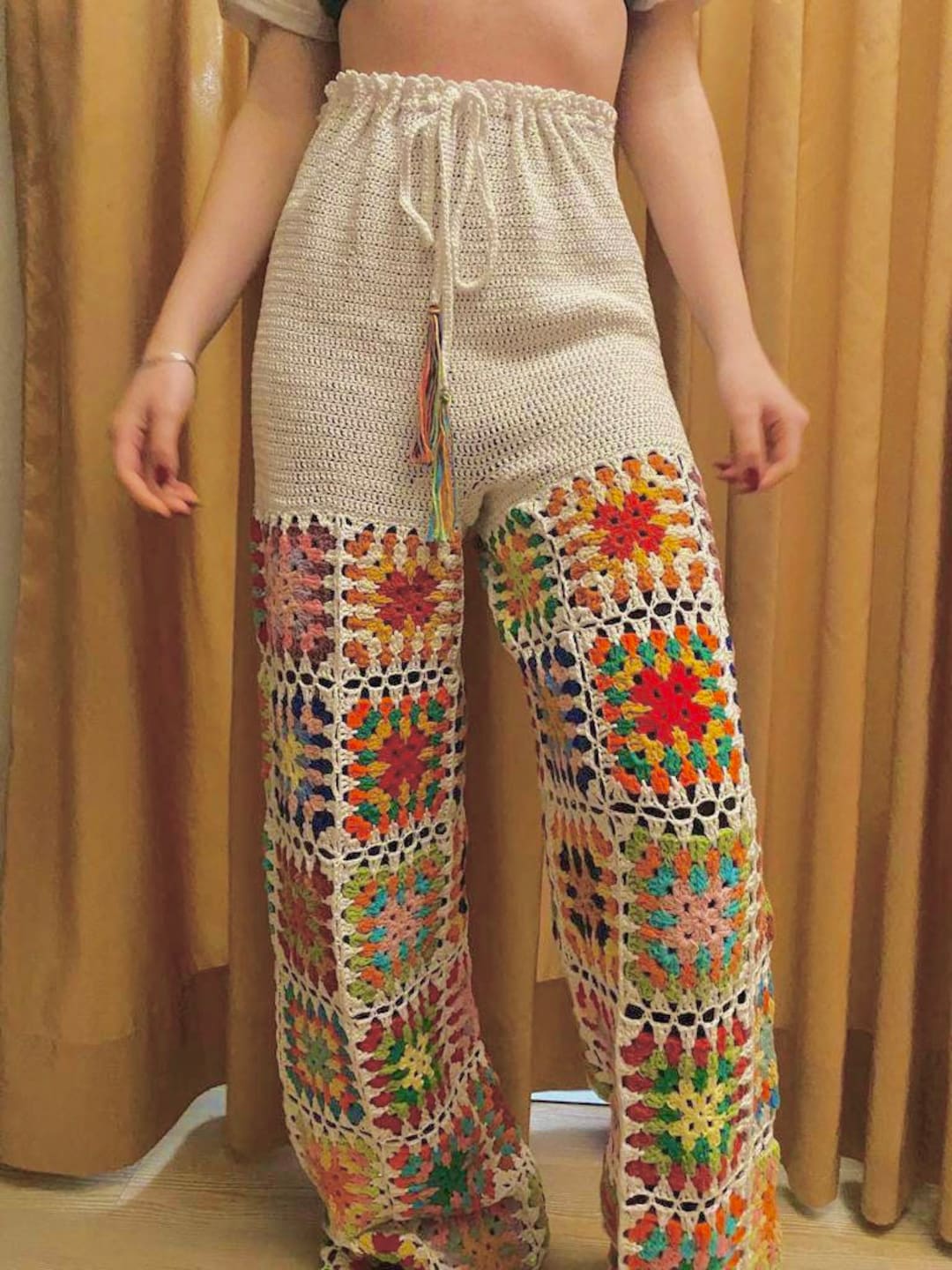 パンツ MAISON SPECIAL/Crochet Flower Knit Pants MAISON SPECIAL（メゾンスペシャル）の「かぎ針フラワーニット