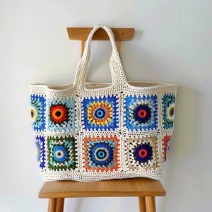 【PORTERNA】Granma square tote bag Big Granny Square Tote Bag - Free Pattern - YouTube