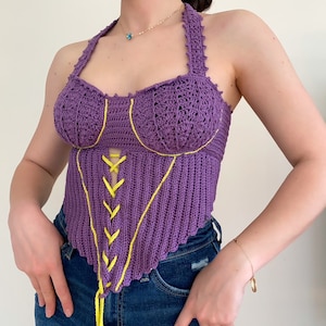 Bustier Summer Crochet | Crochet Purple Halter Top | Summer Top | Festival Top | Bralette | Halter Top | Crochet Bralette | Crochet Tank Top