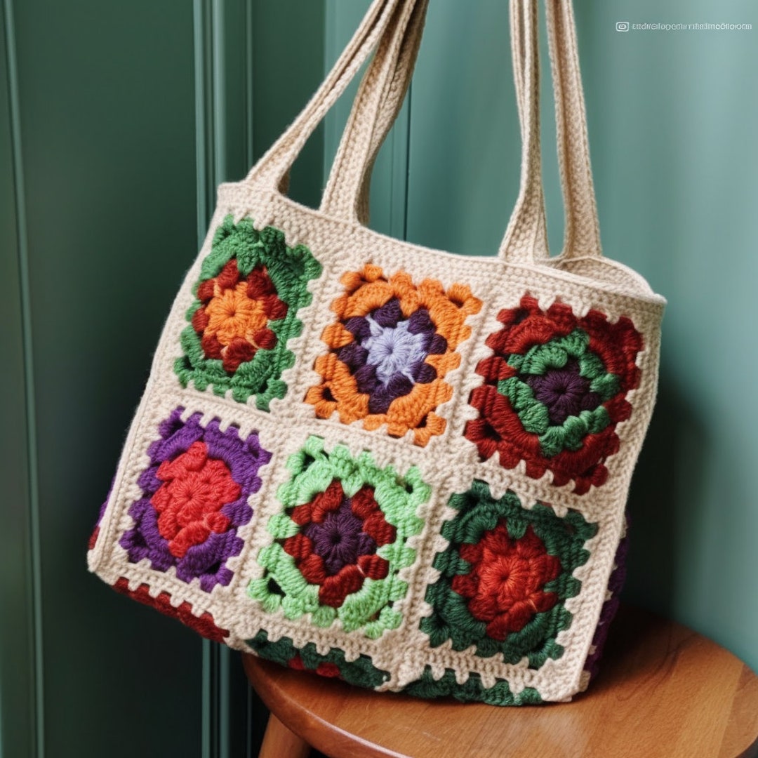 【PORTERNA】Granma square tote bag Big Granny Square Tote Bag - Free Pattern - YouTube