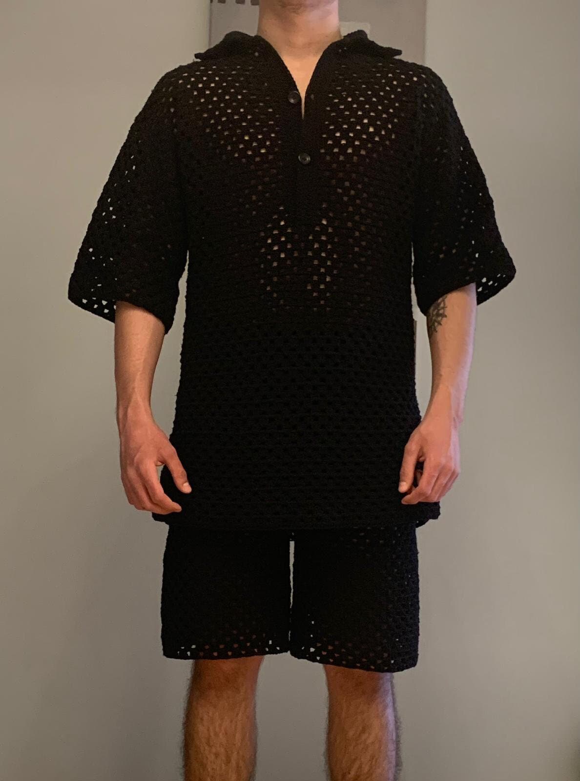 SYUMAN 24SS Crochet Short Sleeve Shirt ⁡ SYUMAN 24SS Crochet Short Sleeve Shirt ⁡