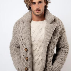 Handmade Crochet Shrug Cardigan For Men: Long Unisex Knitwear