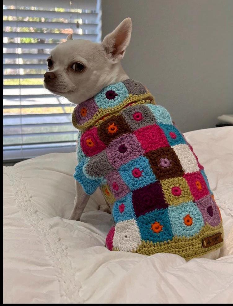 犬服 GE Granny Patchwork Dog Sweater GEORGE｜ジョージ Granny Patchwork Dog Sweater 10インチ、12