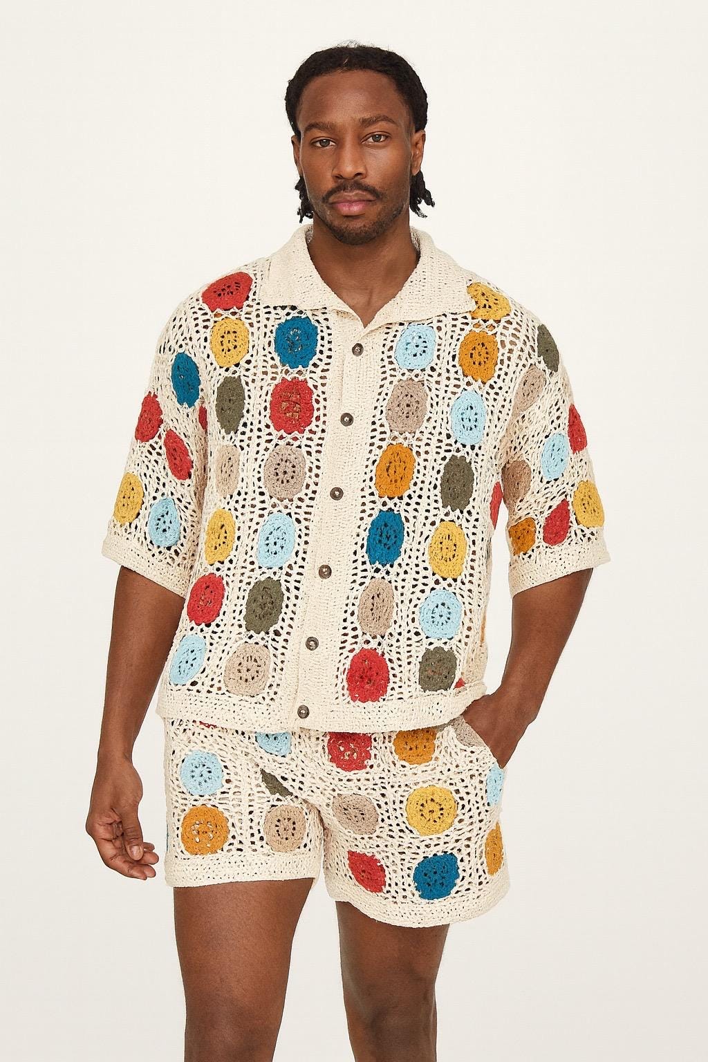 Striped Grandad Shirt | Handcrafted In Nepal, Collarless Cotton Long Sleeve Top, Funky Kurta - Foto 6