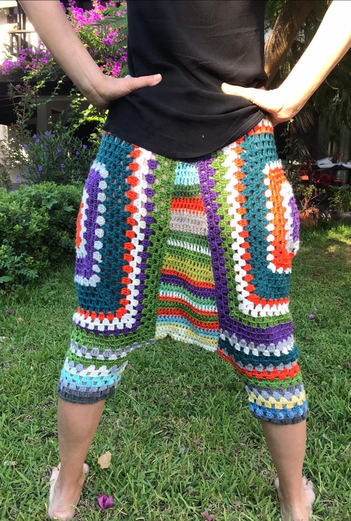 Granny Crochet Trousers Crochet Harem Pants Baggy Women | Etsy