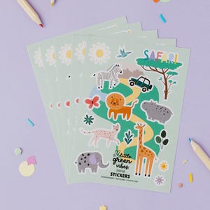 Safari Party Bag Fillers | Sticker Sheets | Plastic-Free | Ages 3–8