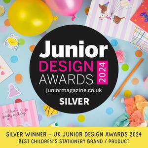 UK Junior Design Awards 2024 Silver Winner, Best Children's Stationery Brand — Little Green Vibes unicorn sticker sheets