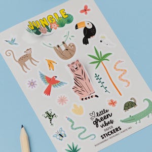 Jungle Party Bag Fillers | Sticker Sheets for Kids | Plastic-Free Party Favours | Ages 3–8