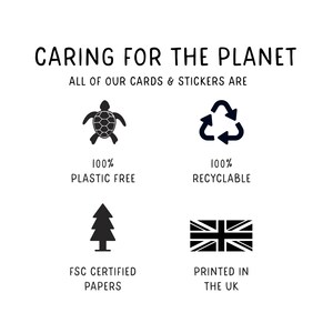 Unicorn sticker sheets eco credentials: 100% plastic free, 100% recyclable, FSC certified paper, printed in the UK
