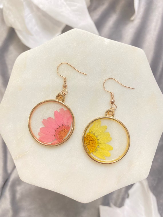 Yellow resin hotsell earrings