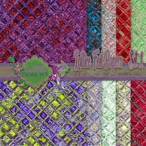 10 Digital Metallic Color Foil Lattice Pattern JPEG Papiere bei 300DPI 300DPI - Set 1