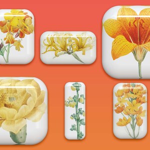 40 botones florales: gráficos PNG de flores 3D (descarga digital) imagen 3