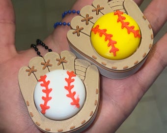 Honkbal Softbal Fidget Clicker-sleutelhanger | Sportteam-tashanger | Honkbalcadeau | Zintuiglijk fidgetspeeltje