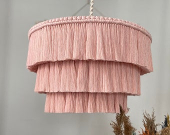 Boho light. Fringe Chandelier, Tassel Lamp Shade 60 cm width/40cm height Macrame Chandelier, Bohemian Chandelier, Tassel Chandelier