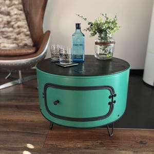 60L Barrel Bar Whisky Shelf Side Table Coffee Table Bedside Table Barrel Coffee Table Furniture Xmas Present Logo Plotter Christmas Gift Table