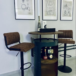 Barrel Barrel Baril cabinet loft industrial étagère wooden table coffee table whisky shelf wood coffetable loop table plank handcraft barrel furniture bar