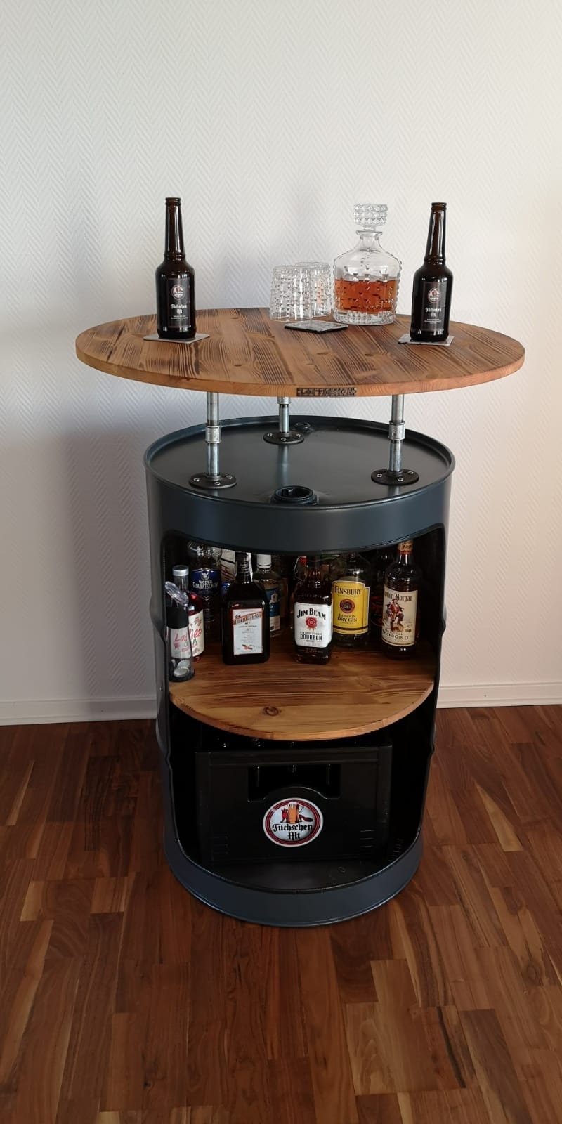 Bar Bar Counter Shelf Barrel Furniture Barrel Etsy