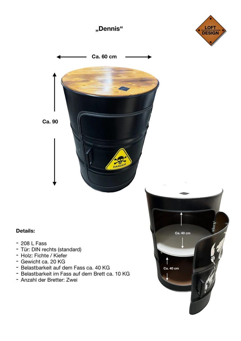 Barrel Barrel Baril Loft étagère Wooden Table Coffee Table