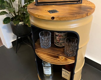 Fassmöbel Fass Barrel Barschrank Theke Couchtisch coffee table Holzschrank barril Whiskybar Nachttisch Tisch Kommode koffietafel