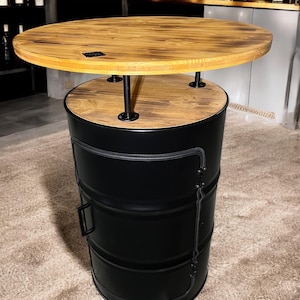 Barrel Barrel Baril Cabinet loft Industrial étagère Wooden table Coffee table Whisky shelf wood coffetable Bar table plank Handcraft Garden concrete