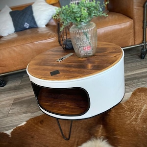 Barrel Baril cabinet industrial étagère wooden table coffee table whisky shelf wood coffetable loop table plank handmade concrete oil barrel