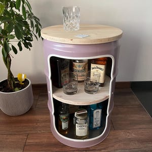 Bedside table table shelf cabinet barrel wood barrel bar loft upcycling sideboard coffee table country house shelf cabinet koffietafel barrel furniture barrel