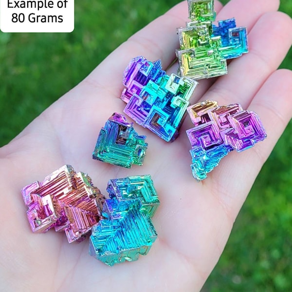 Rainbow Bismuth Crystal Handfuls From 45g to 1000g, Made by The Bismuth Smith, Unique Present, Rainbow Gift Idea