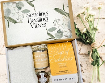 Get Well Soon Gift Box - Healing Care Package w/ Tea, Relaxing Candle, Honey, Cozy Socks - Thoughtful Recovery Gift for Friends & Loved Ones