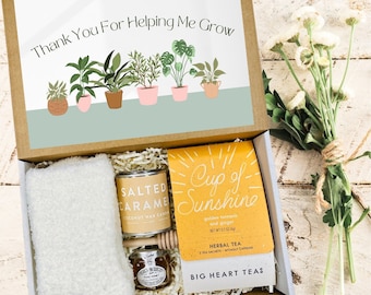 Thank You For Helping Me Grow Gift Box: Candle, Tea & Socks