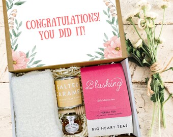 Congratulations Gift Box: 18K Necklace, Candle, Tea & Honey