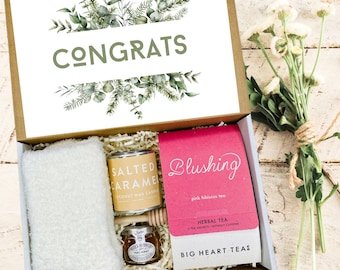 Congratulations Gift Box: 18K Necklace, Candle, Tea & Honey