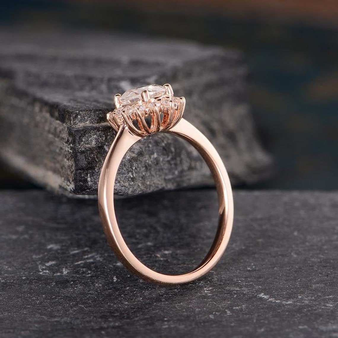 2.0CT Oval Cubic Zirconia Engagement Ring 14K Gold Solitaire Etsy