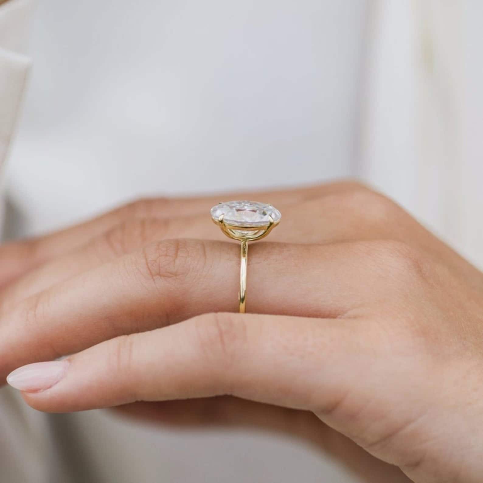 3CT Oval Solitaire Engagement Ring Oval Cut Engagement Ring Etsy