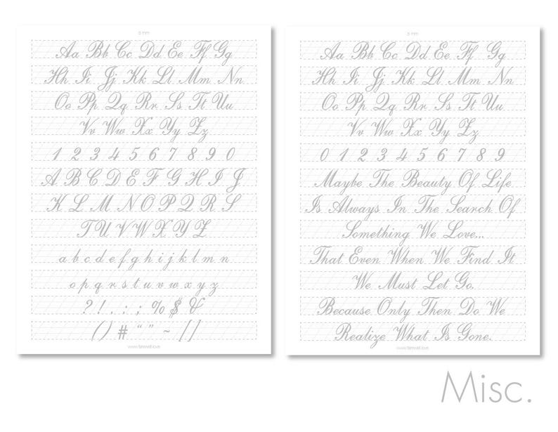Complete 28 Page Copperplate Calligraphy Practice Sheets | US Letter ...