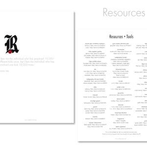 Old English, Gothic, Blackletter, Graffiti, Shakespearean | Calligraphy Guided Practice Sheets | US Letter + A4 | 13 Pages | Farewell image 2