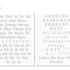 Old English, Gothic, Blackletter, Graffiti, Shakespearean | Calligraphy Guided Practice Sheets | US Letter + A4 | 13 Pages | Farewell image 7