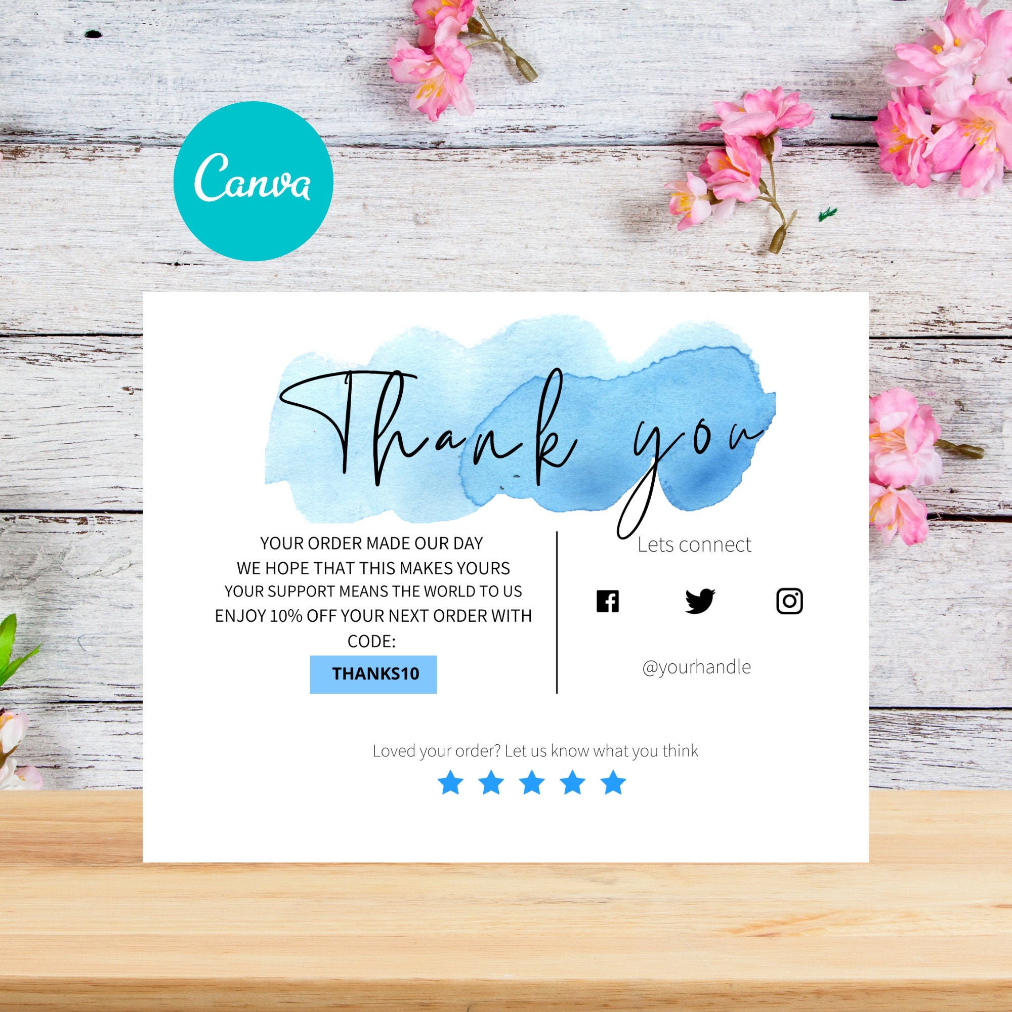 Small Business Thank You Card | Creative Thank You Card | Brush