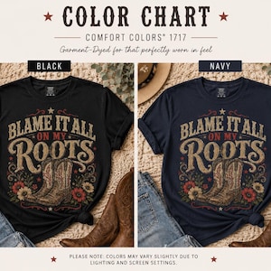 Comfort Colors Blame It All On My Roots Tee, Country Concert Shirt image 4