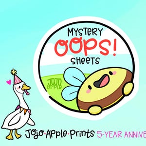 Mystery Pack of 10+ OOPS Sheets | B-Grade Journaling Stickers | Hand Drawn, Original Art (MysteryOOPS)