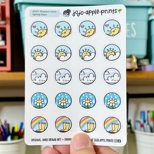 Weather Icons, Mood Stickers Seasonal Stickers Planner, Bullet Journal Hand Drawn, Handmade S056, S057, S058, S059, S060, S072 image 4