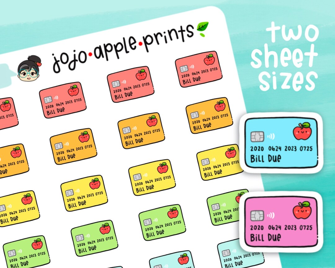 Credit Card Bill Due Icon Planner Stickers Savings, Finances, Budget ...