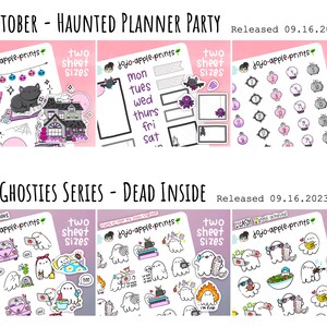 Haunted Planner Party Stickers Halloween Decorative Stickers Hand Drawn, Original Art, Handmade B204, R199 image 3