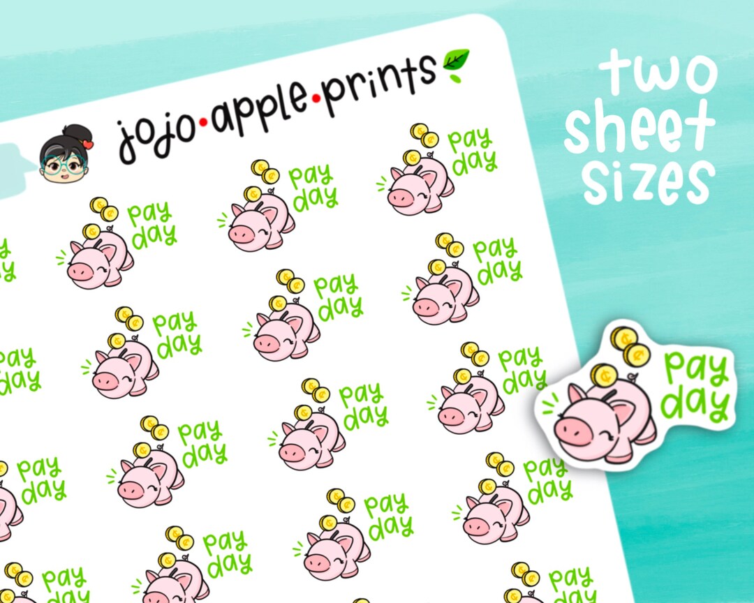 Payday Piggy Bank Planner Stickers Savings and Finances Etsy