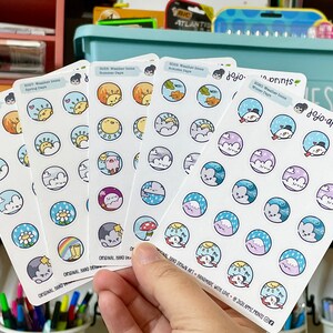 Weather Icons, Mood Stickers Seasonal Stickers Planner, Bullet Journal Hand Drawn, Handmade S056, S057, S058, S059, S060, S072 image 2
