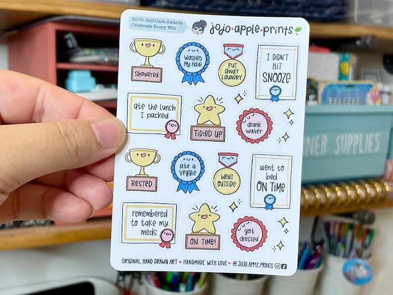 Mini Award Trophy Stickers | Self-care, Sassy | Planner, Bullet Journal ...