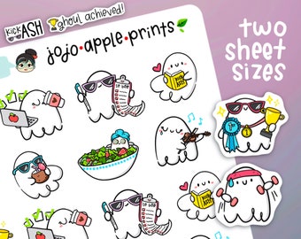 Dead Inside Ghosts #4 Planner Stickers | Cute Character Stickers | Halloween Puns | Hand Drawn, Original Art (C033, S046)